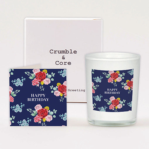 Bright Blooms Boxed Candle and Happy Birthday Card Candles Crumble and Core   