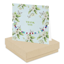 Load image into Gallery viewer, Bright Blooms Thank You Boxed Card with Silver and Beaded Bracelet BD005 Bracelets Crumble and Core   
