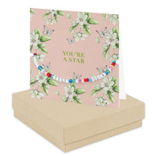 Carica l&#39;immagine nel visualizzatore di Gallery, Bright Blooms You&#39;re a Star Boxed Card with Silver and Beaded Bracelet BD012 Bracelets Crumble and Core   
