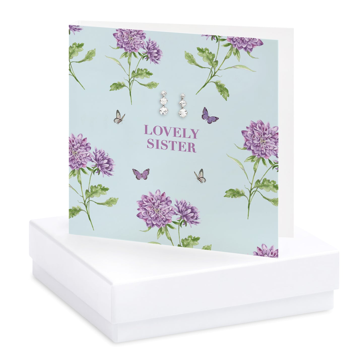 Bright Blooms Lovely Sister Boxed Card with Jewellery BE002 Earrings Crumble and Core   