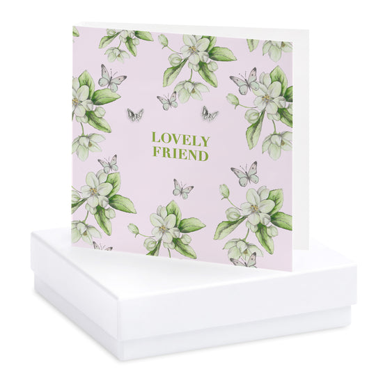 Bright Blooms Lovely Friend Boxed Card with Jewellery BE004 Earrings Crumble and Core   