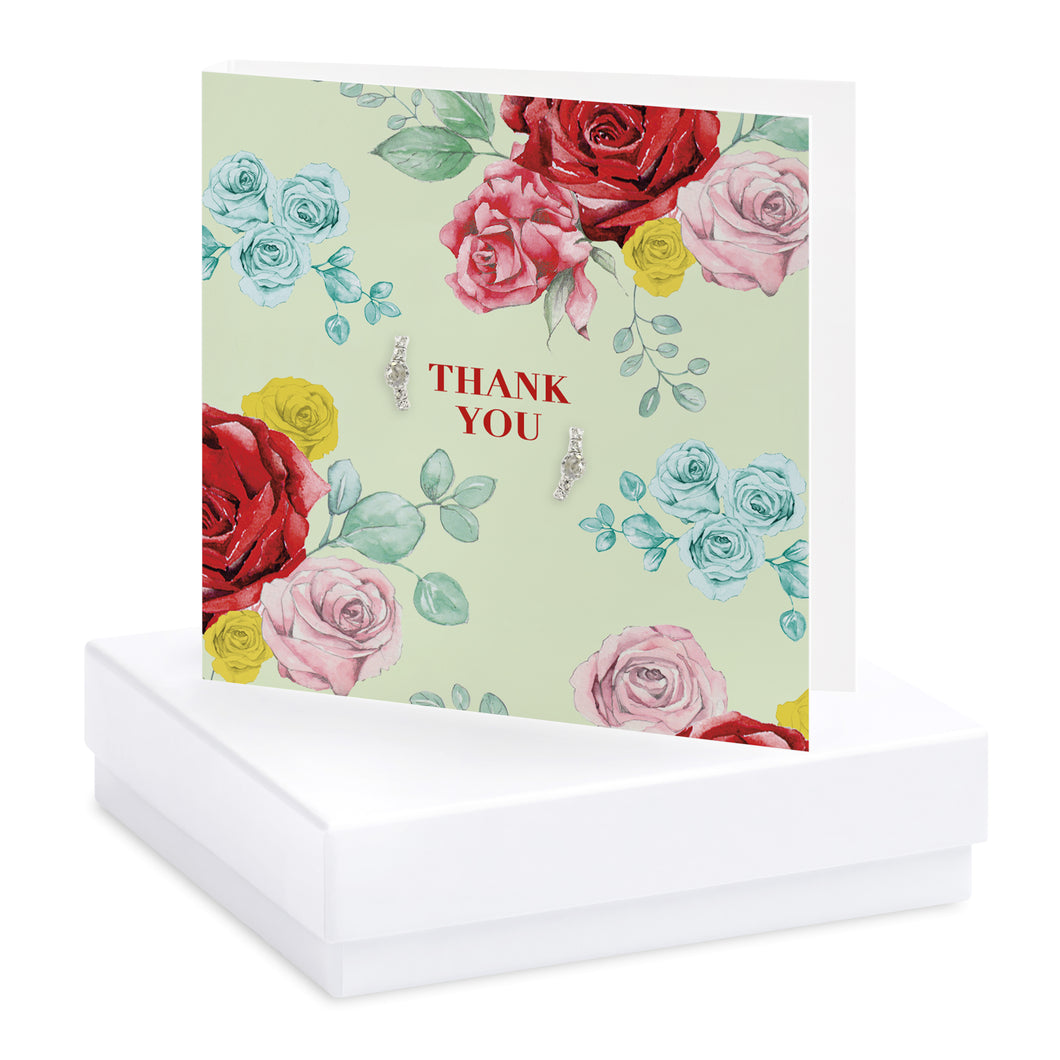 Bright Blooms Thank You Boxed Card with Jewellery BE010