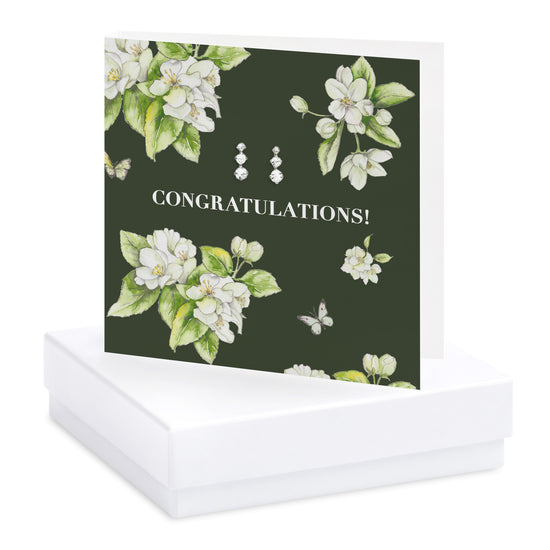 Bright Blooms Congratulations Boxed Card with Jewellery BE014 Earrings Crumble and Core   