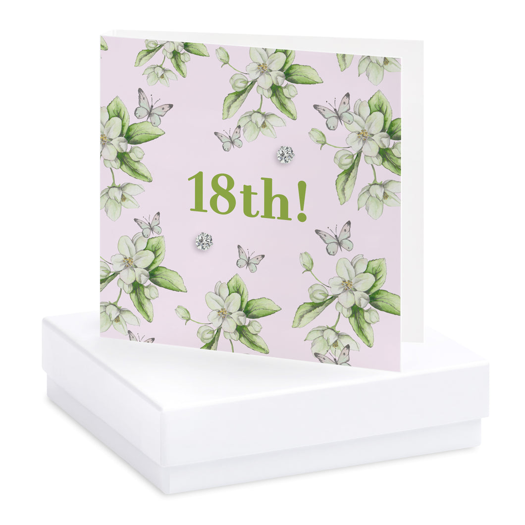 Bright Blooms 18th Birthday Boxed Card with Jewellery BE017 Earrings Crumble and Core   