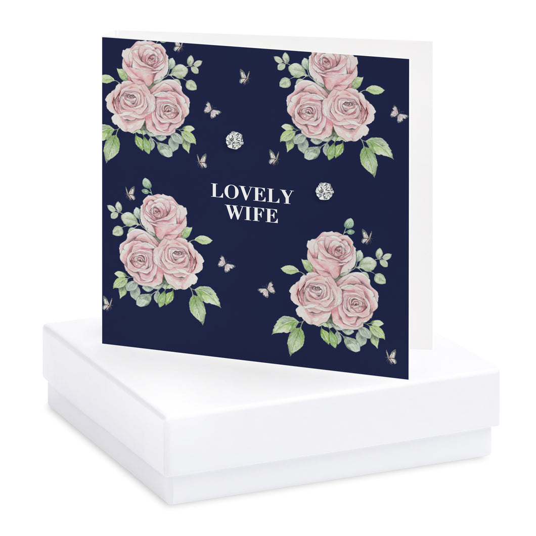 Bright Blooms Lovely Wife Boxed Card with Jewellery
