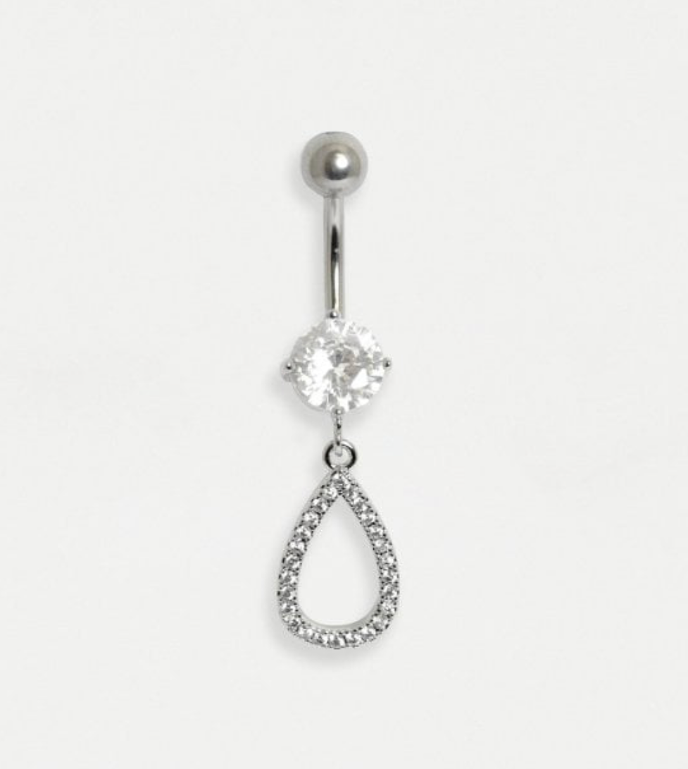 Party Shoes Card with Surgical Steel Crystal Teardrop Navel Bar CP003 Body Jewelry Crumble and Core   