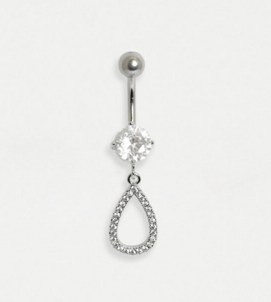 Party Shoes Card with Surgical Steel Crystal Teardrop Navel Bar CP003 Body Jewelry Crumble and Core   