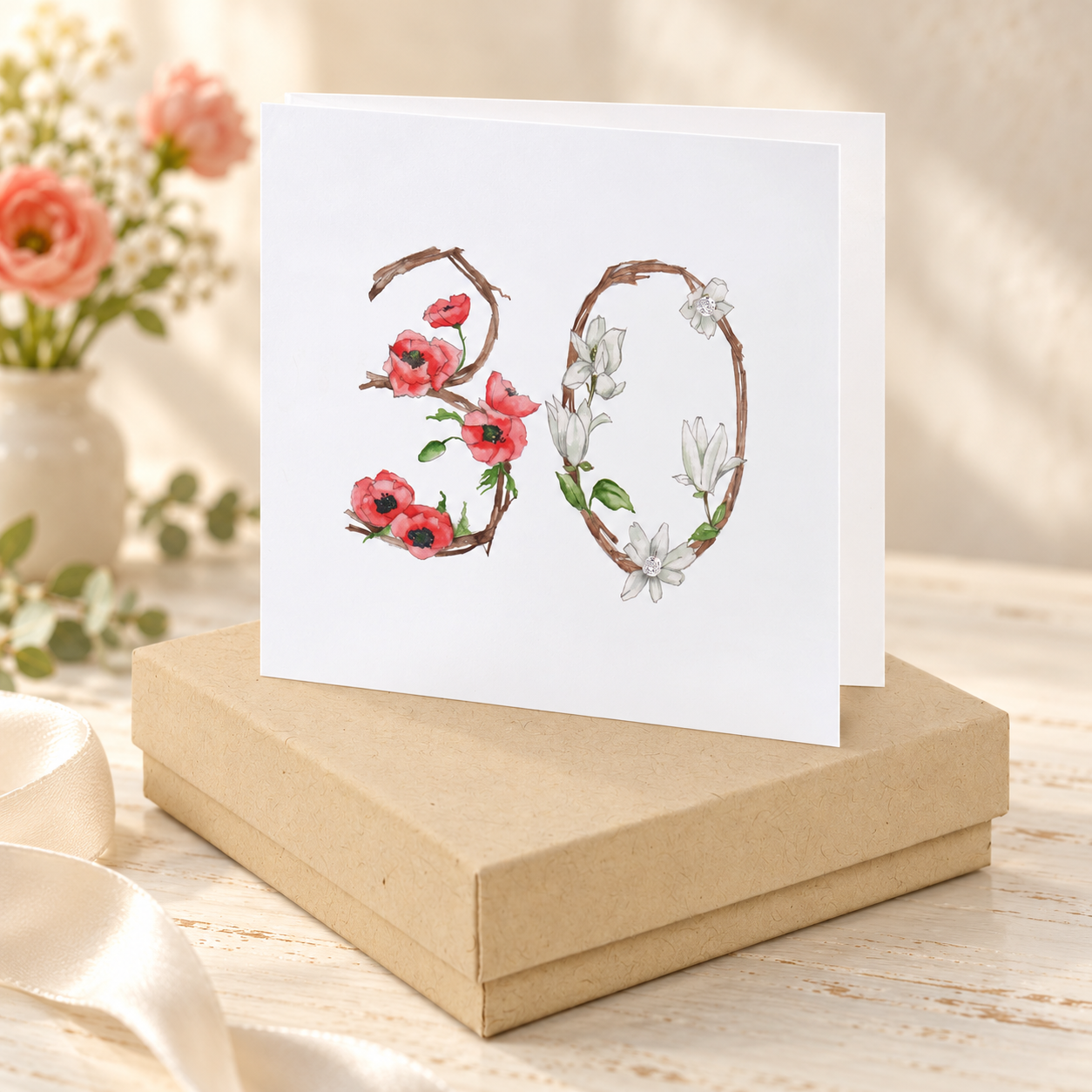 Sterling Silver Stud Earrings – 30th Birthday Gift Box Set With Crystal Accent