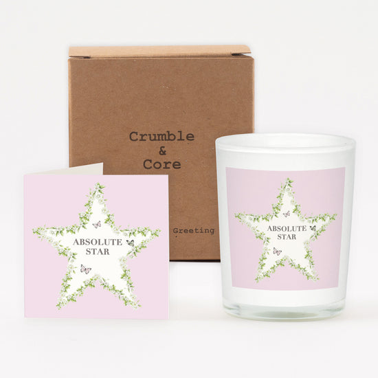 Vintage Sentiments Boxed Candle and Greeting Card Absolute Star Candles Crumble and Core   