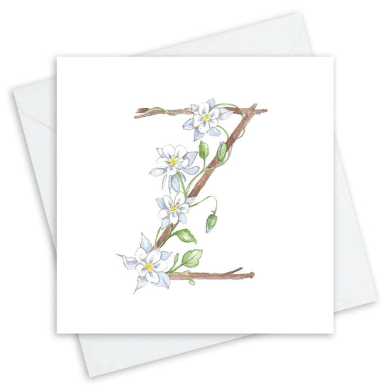 Floral Alphabet Letter B Card - Perfect for Any Occasion - Handcrafted Alphabet Design for Invitations and Gifts - Perfect Card for Names beginning with Z - All Occasions - Crumble and Core