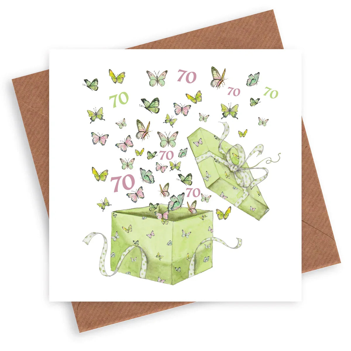 70th Birthday Card – Premium Butterfly Design | Hand Finished Luxury Greeting