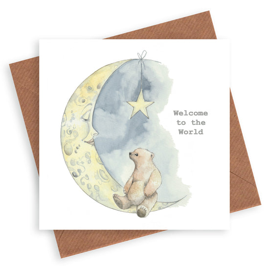 Moon Bear New Baby Greeting Card Greeting & Note Cards Crumble and Core   
