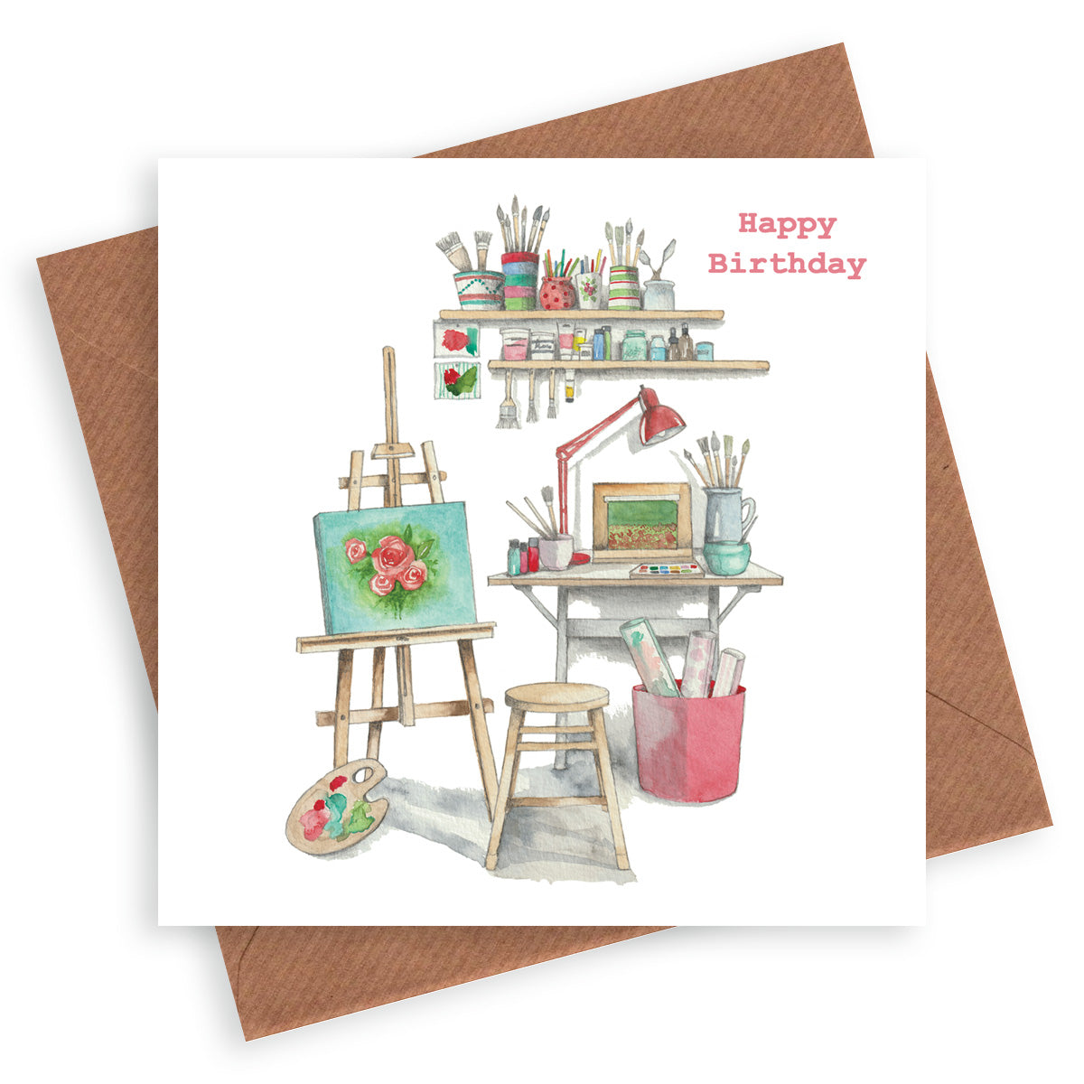 Art Studio Happy Birthday Greeting Card Greeting & Note Cards Crumble and Core   