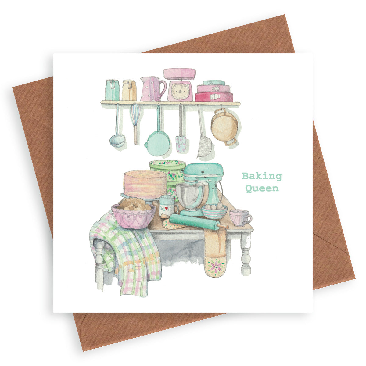 Baking Queen Greeting Card Greeting & Note Cards Crumble and Core   