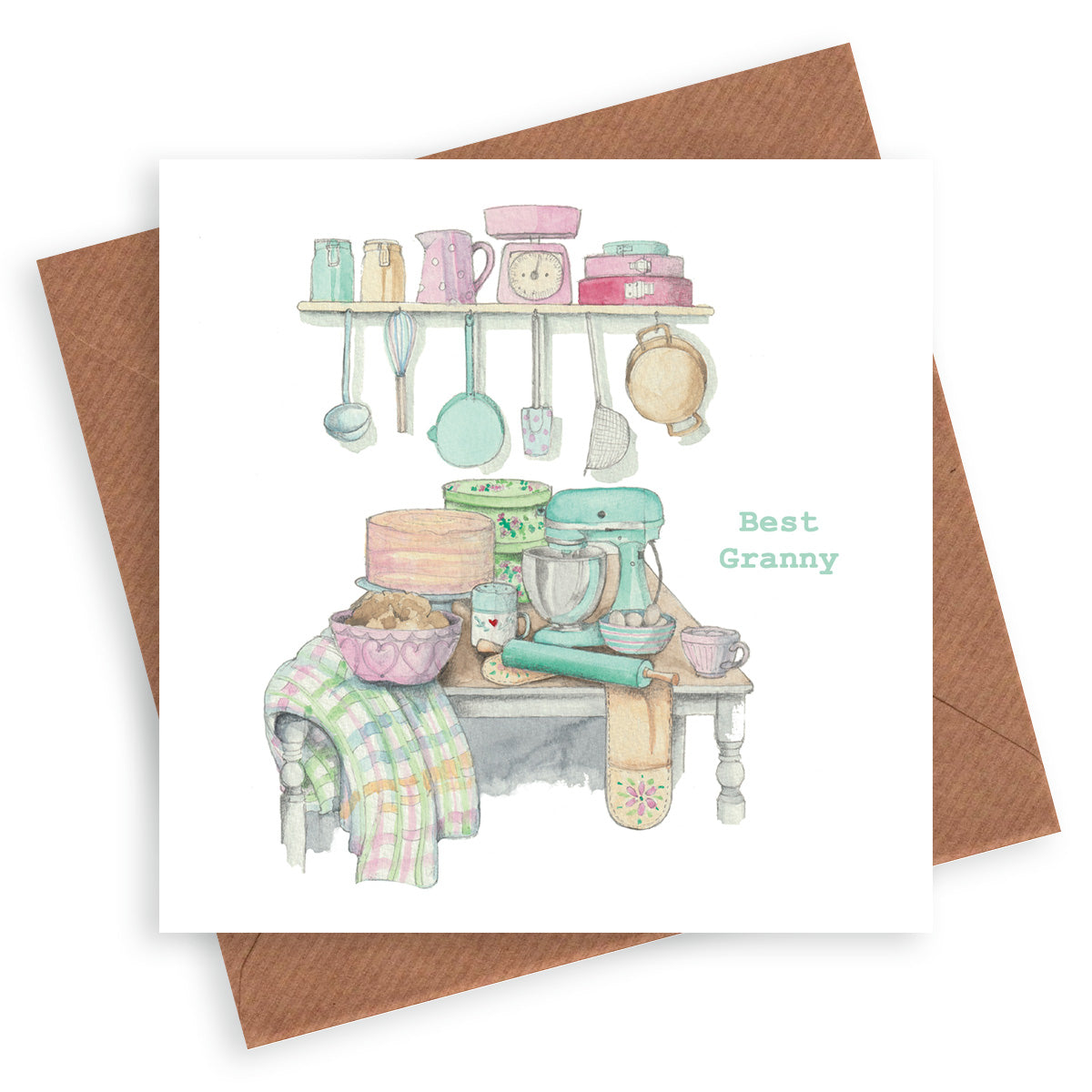 Baking Greeting Card Best Granny Greeting & Note Cards Crumble and Core   