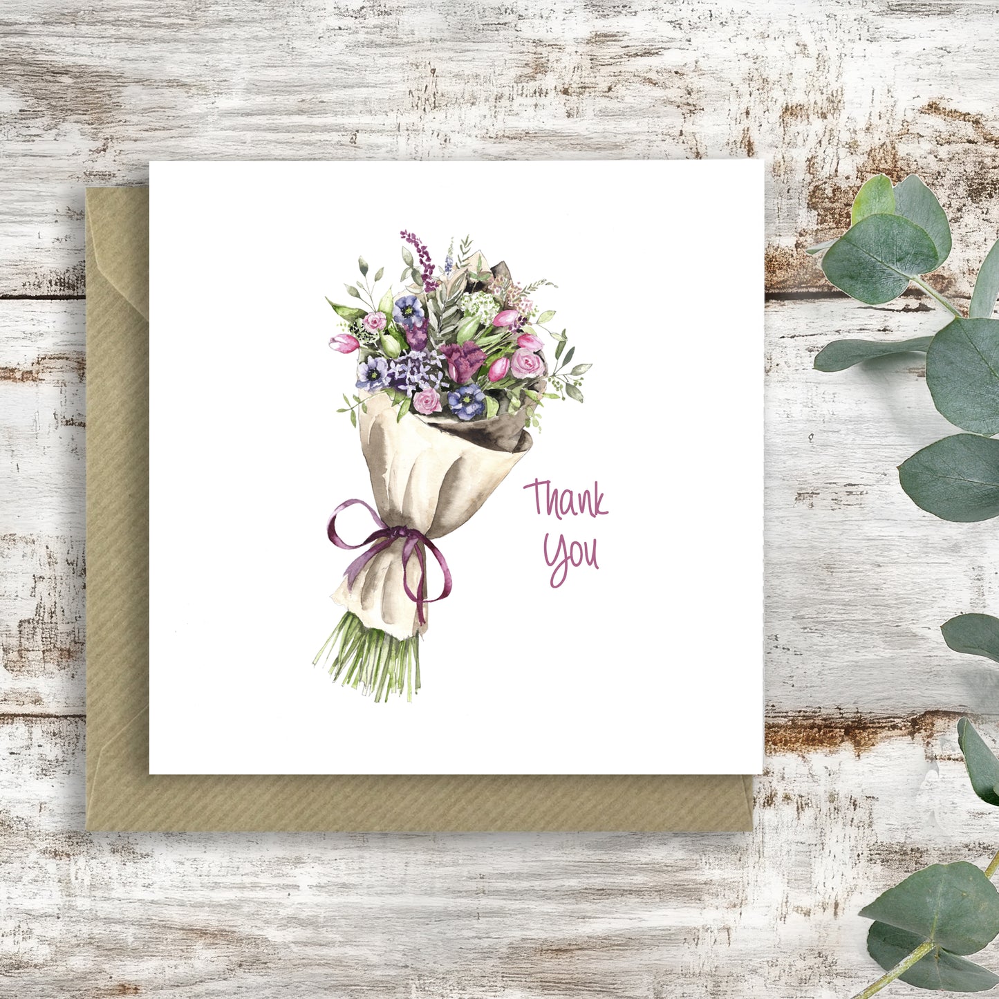 Greeting Card – Floral Design Thank you Card