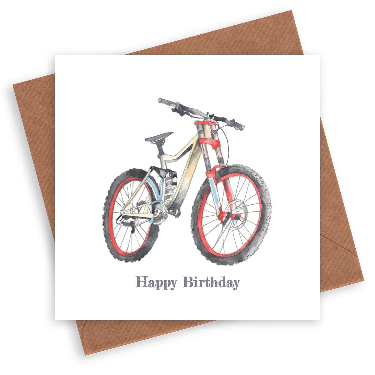 happy birthday mountainbike Bike Birthday Card – Luxury Eco Friendly Greeting Card With Kraft Envelope UK