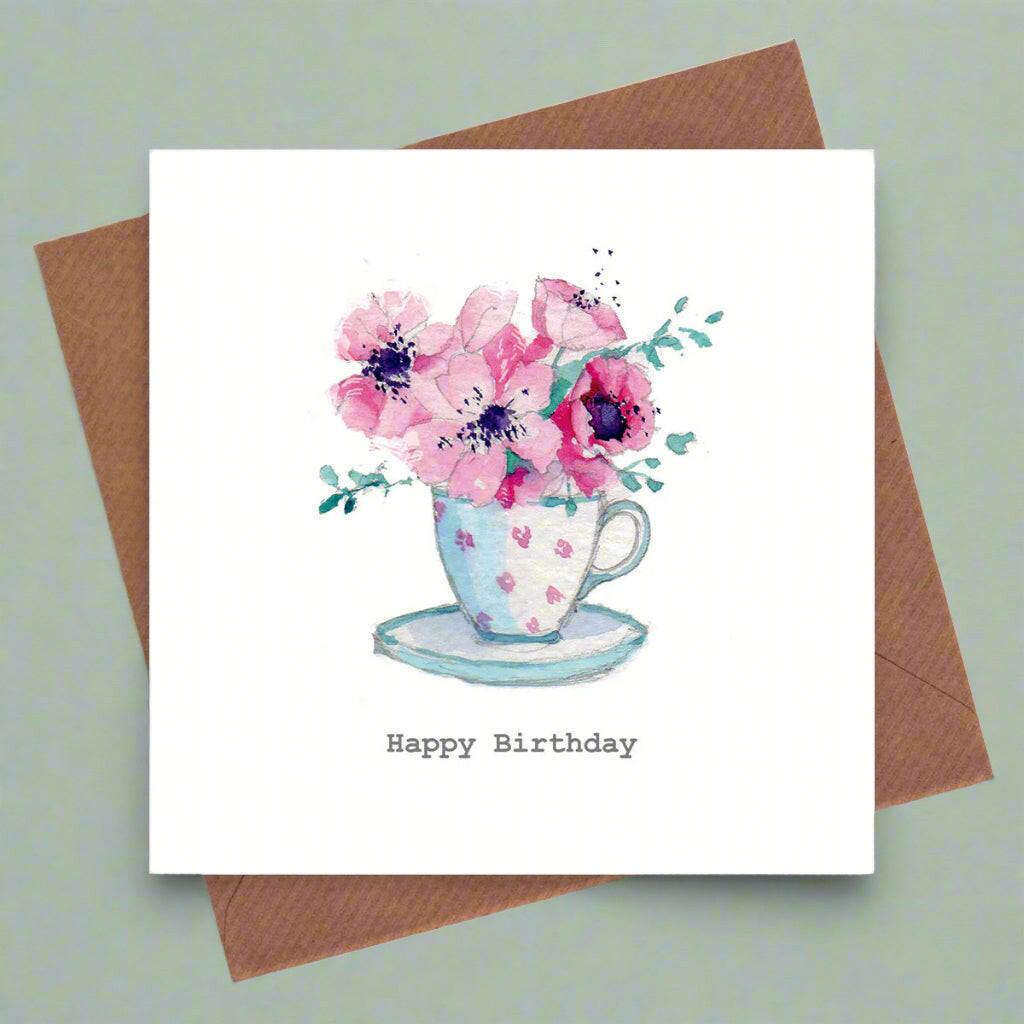 Spotty Teacup Birthday Card - Crumble and Core