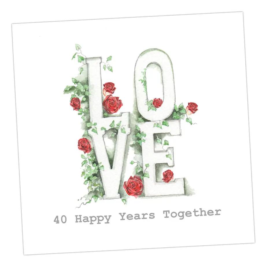Love Letters 40th Anniversary Card