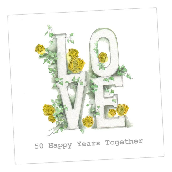Love Letters 50th Anniversary Card Greeting & Note Cards Crumble and Core   