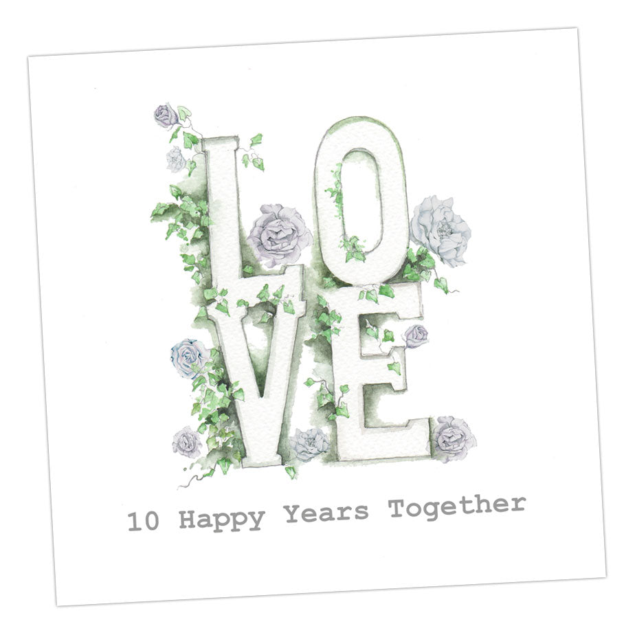Love 10 Year Anniversary Card Greeting & Note Cards Crumble and Core   