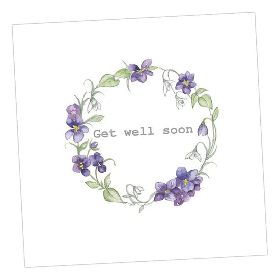 Get Well Soon Floral Wreath Greeting & Note Cards Crumble and Core   