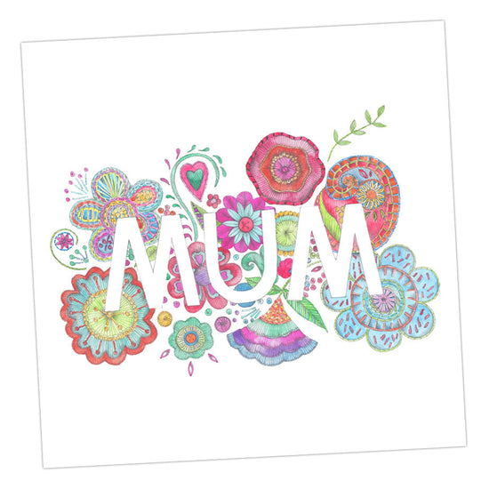 Embroidered Mum Greeting Card Greeting & Note Cards Crumble and Core   
