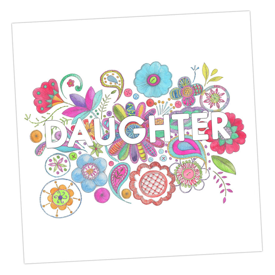 Embroidered Daughter Card Greeting & Note Cards Crumble and Core   