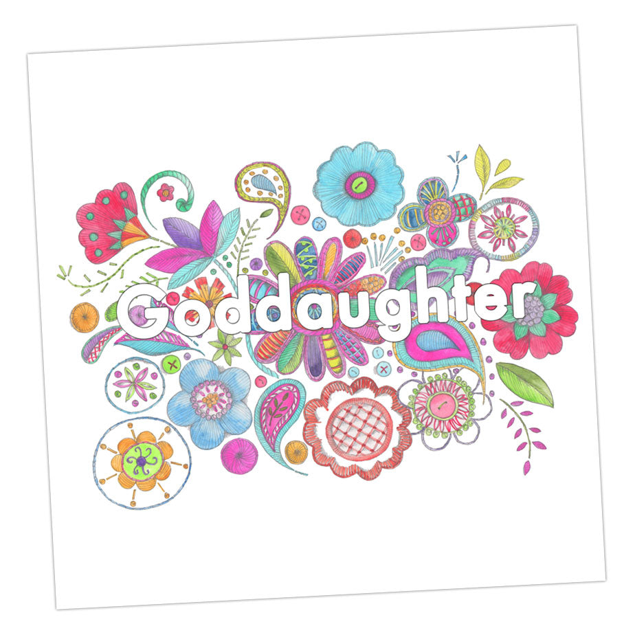 Embroidered Goddaughter Greeting Card Greeting & Note Cards Crumble and Core   