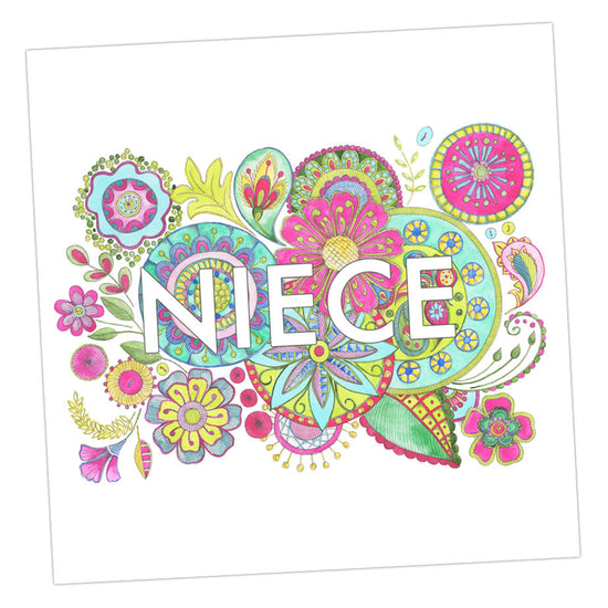 Embroidered Niece Greeting Card Greeting & Note Cards Crumble and Core   