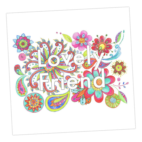 Embroidered Lovely Friend Greeting Card Greeting & Note Cards Crumble and Core   