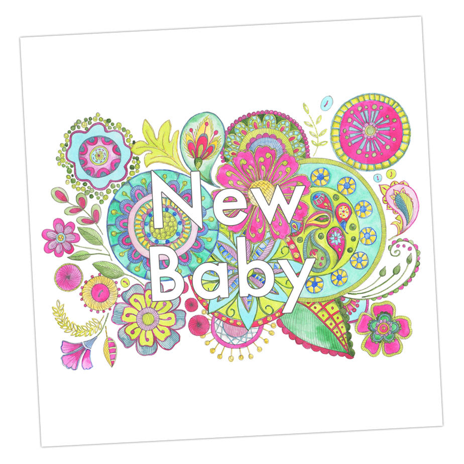 Embroidered New Baby Greeting Card Greeting & Note Cards Crumble and Core   