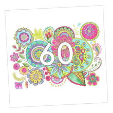 Load image into Gallery viewer, Embroidered 60th Greeting Card Greeting &amp; Note Cards Crumble and Core   
