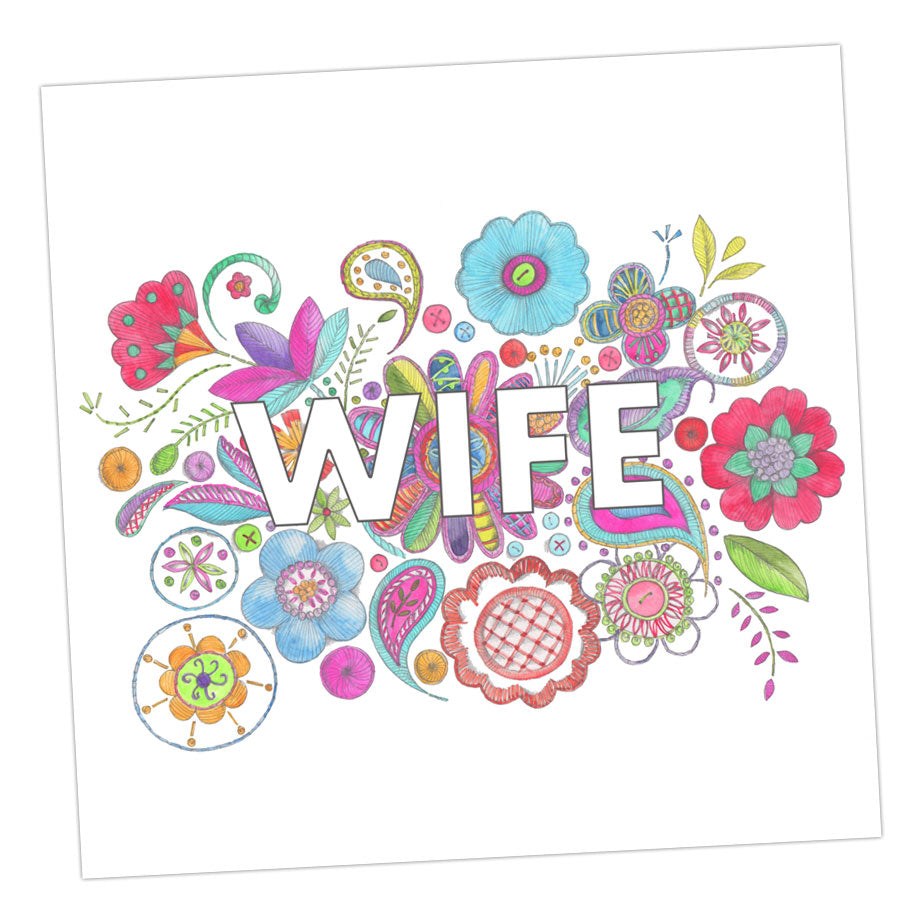 Embroidered Wife Card Greeting & Note Cards Crumble and Core   