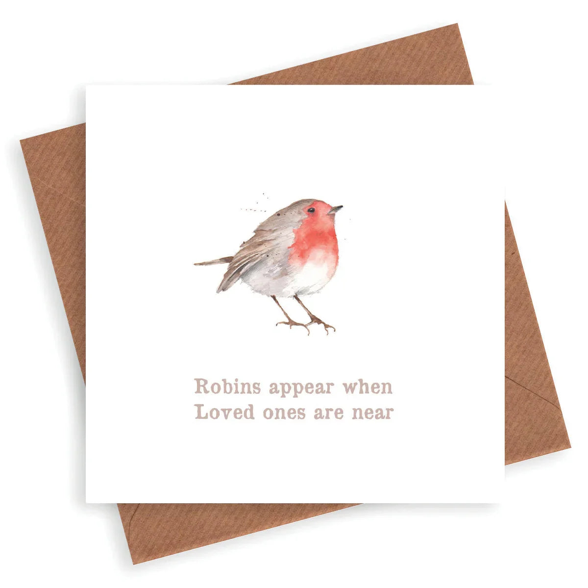 Watercolour Greeting Card – Hand Finished Eco Friendly Card With Robins | British Made