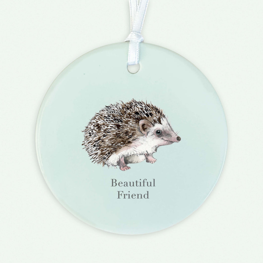 Hanging Ceramic Decoration - Hedgehog Beautiful Friend Decor Crumble and Core   