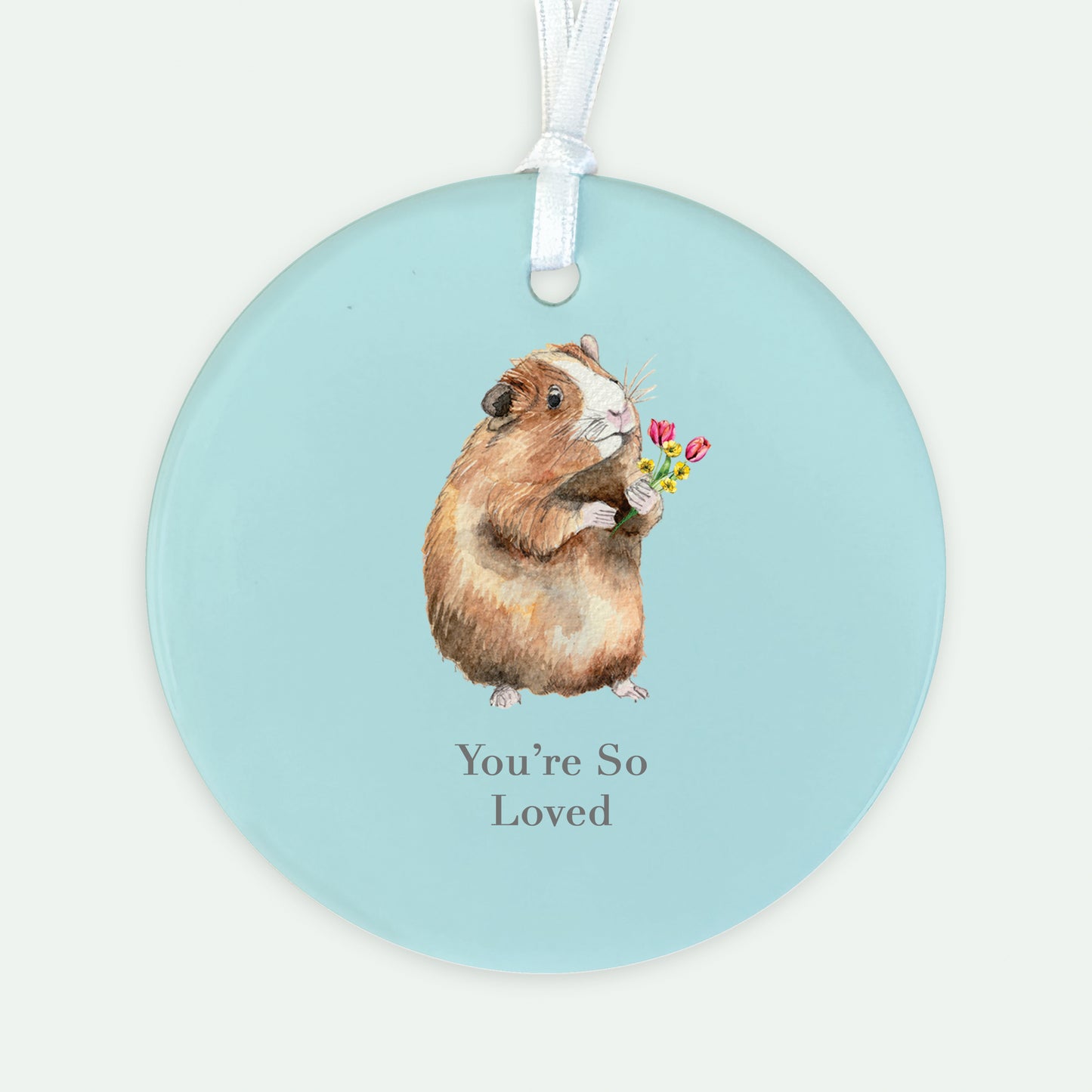 A6 Greeting Card with Ceramic Keepsake - Guinea Pig So Loved Greeting & Note Cards Crumble and Core   