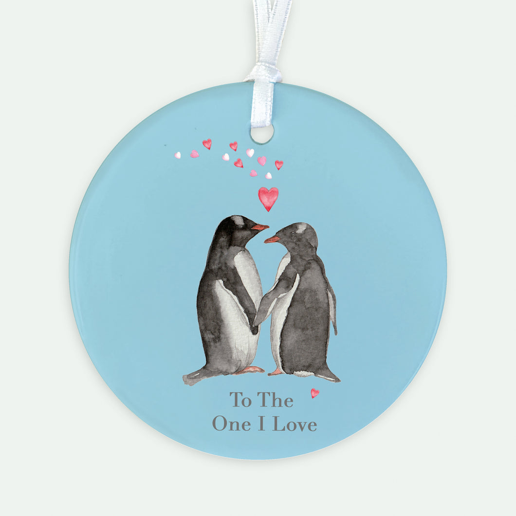 Hanging Ceramic Decoration - Penguins Love Decor Crumble and Core   