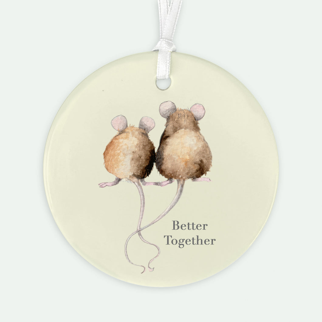 Hanging Ceramic Decoration - Mice Together Decor Crumble and Core   