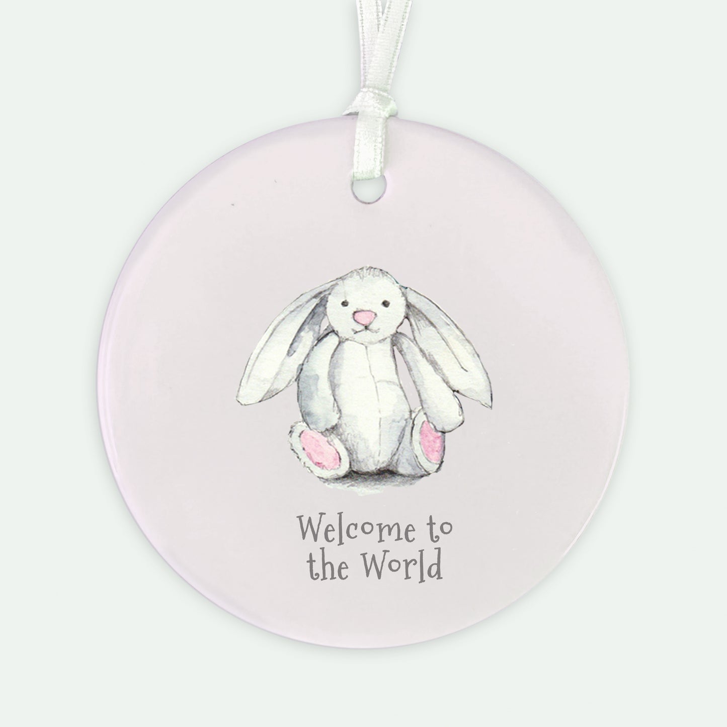 A6 Greeting Card with Ceramic Keepsake - Baby Girl Bunny Greeting & Note Cards Crumble and Core   