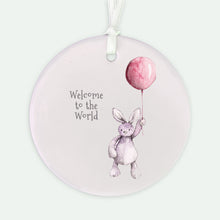 Load image into Gallery viewer, A6 Greeting Card with Ceramic Keepsake - Baby Girl Bunny and Balloon Greeting &amp; Note Cards Crumble and Core   
