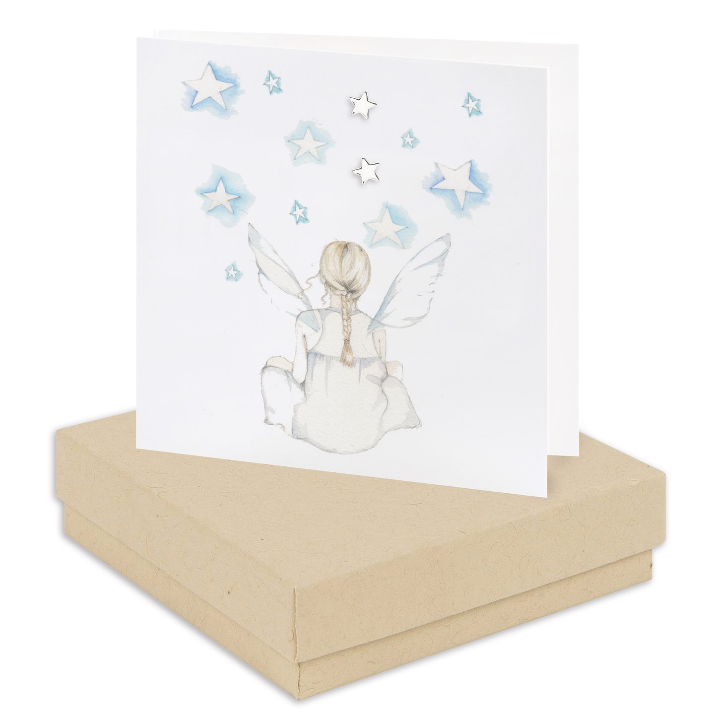 Boxed Sitting Fairy Earring Card Earrings Crumble and Core Kraft  