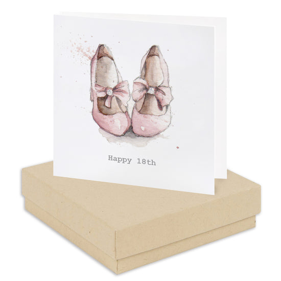 Boxed Happy 18th Party Shoes Earring Card Earrings Crumble and Core Kraft  