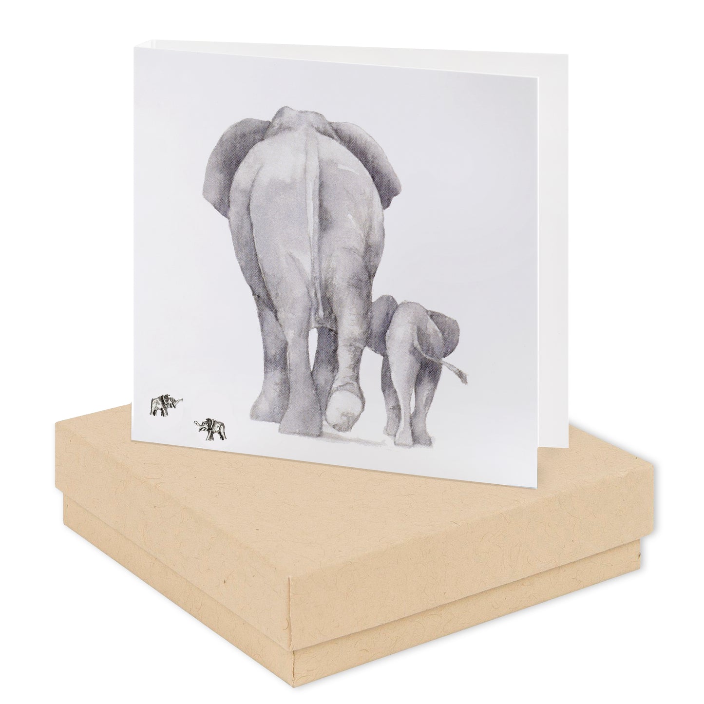 Boxed Elephant Earring Card Earrings Crumble and Core Kraft  