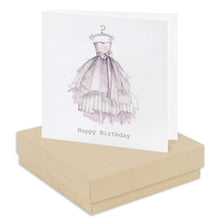 Carica l&#39;immagine nel visualizzatore di Gallery, Boxed Happy Birthday Dress Earring Card Earrings Crumble and Core Kraft  
