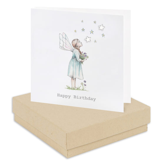 Boxed Flower Fairy Happy Birthday Earring Card Earrings Crumble and Core Kraft  