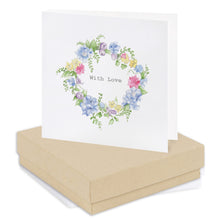 Carica l&#39;immagine nel visualizzatore di Gallery, Boxed Hydrangea With Love Wreath Earring Card Earrings Crumble and Core Kraft  
