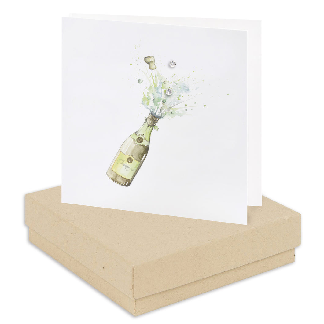 Boxed Champagne Earring Card Earrings Crumble and Core Kraft  