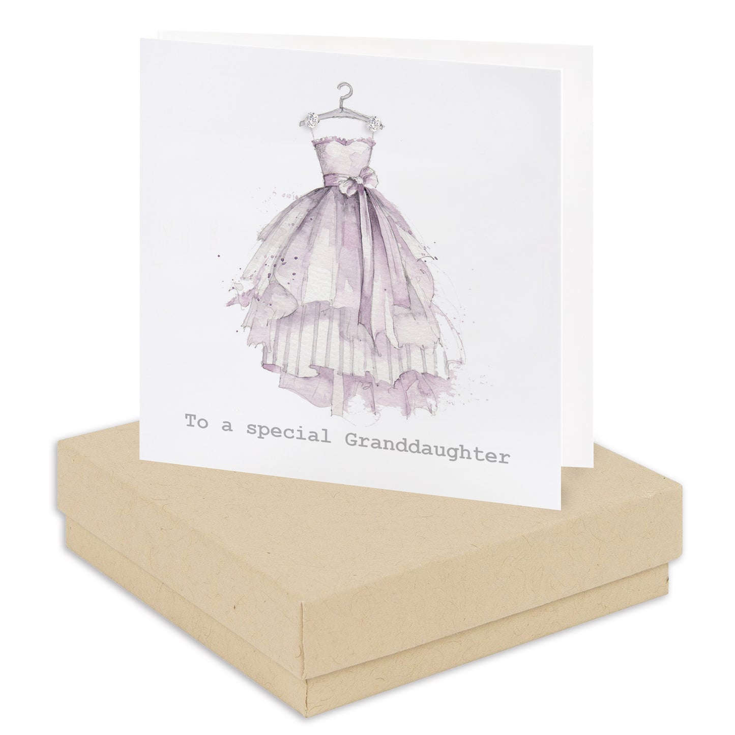Boxed Granddaughter Dress Earring Card Earrings Crumble and Core Kraft  