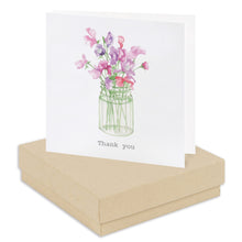 Carica l&#39;immagine nel visualizzatore di Gallery, Boxed Sweet Pea Thank You Earring Card Earrings Crumble and Core Kraft  
